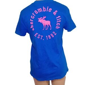 Y2K Juniors Boys Abercrombie Kids Muscle Moose Logo Graphic Tee Shirt Varsity XL